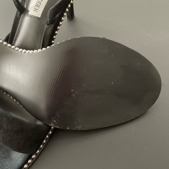 Steve Madden Sylvie High Heels Black Silver Studded Sling-backs Size 8.5 - Picture 9 of 12